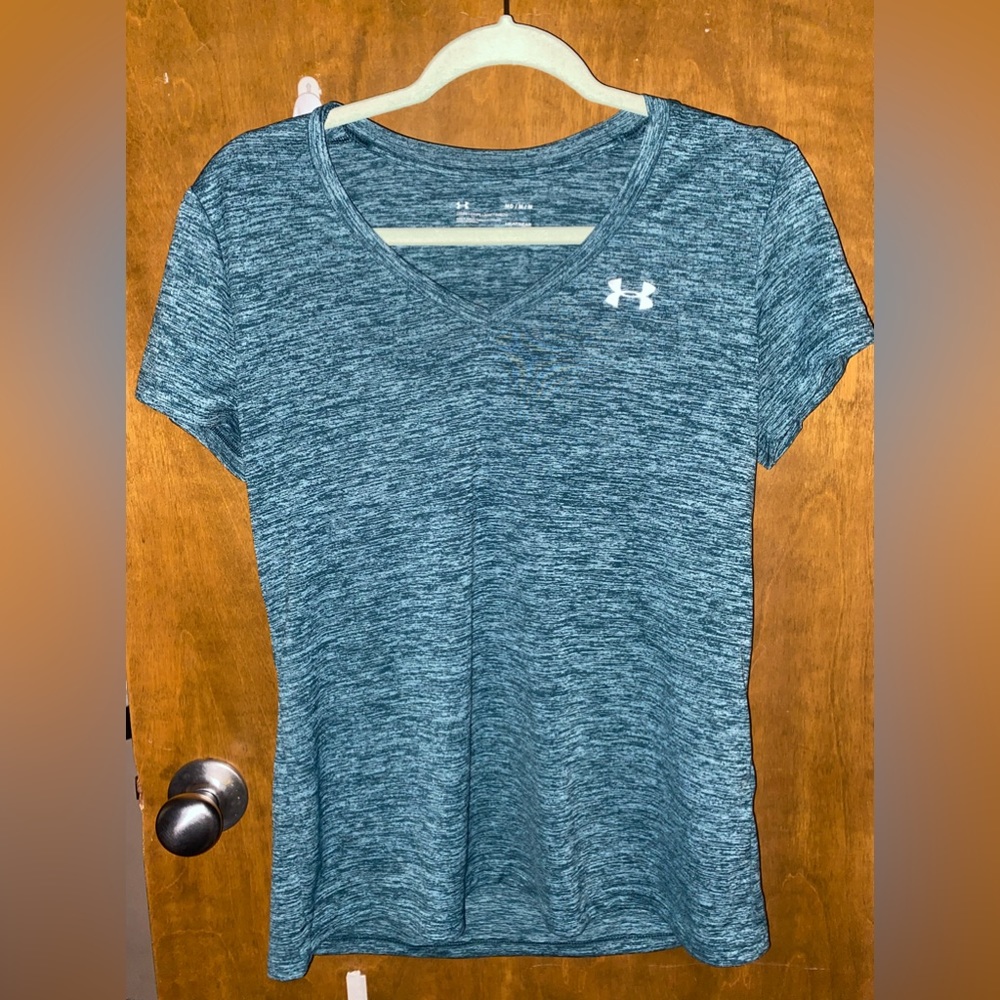 Blue under armor workout top size large